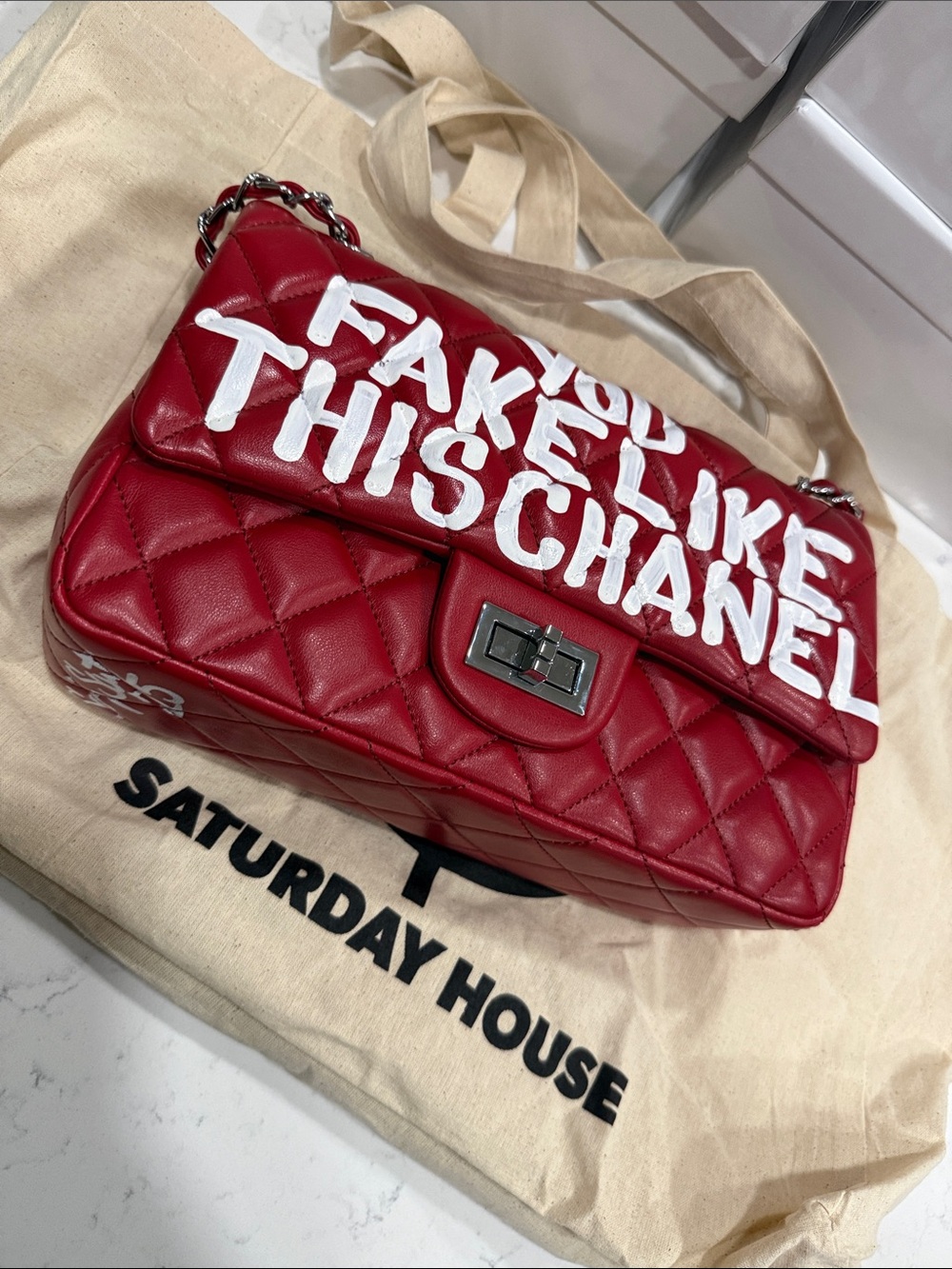 You Fake Like This Chanel Quilted Shoulder Bag